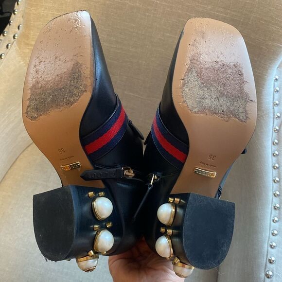 Gucci
Peyton Web-Strap Leather Ankle Boot, Black - Picture 6 of 14